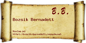 Bozsik Bernadett névjegykártya